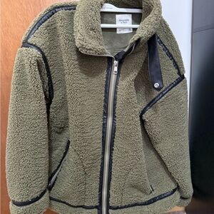 Abercrombie & Fitch Olive Sherpa Jacket